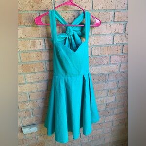 Lauren James Livingston Solid Dress in Lagoon Turquoise Green Size Small S